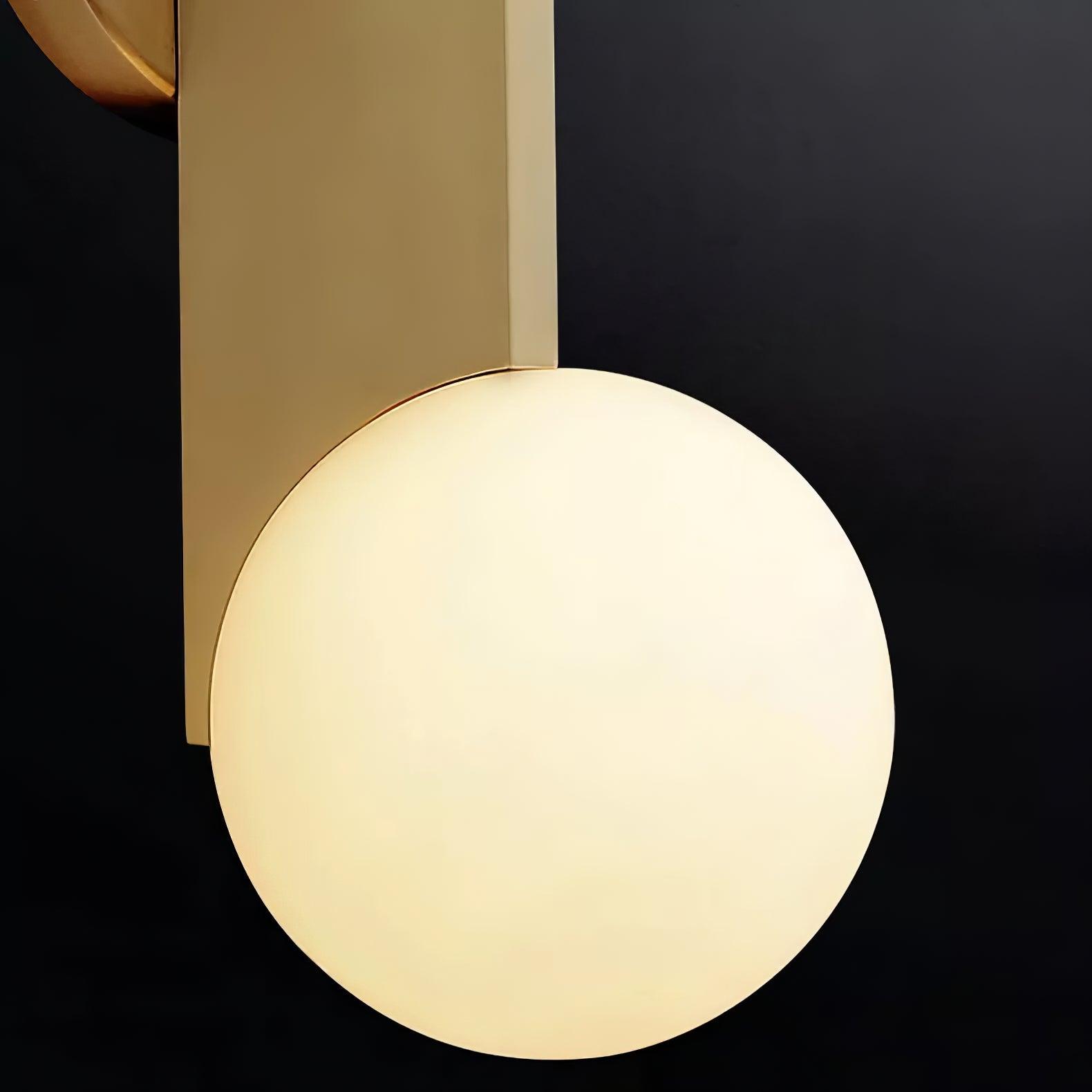 Modern Bower Sculptural Wall Sconce Brass with Polished White Glass Globe LED Vanity Light