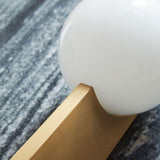 Modern Bower Sculptural Wall Sconce Brass with Polished White Glass Globe LED Vanity Light