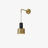 Modern Brass and Black Pino Wall Sconce Minimalist Indoor Single Light Fixture