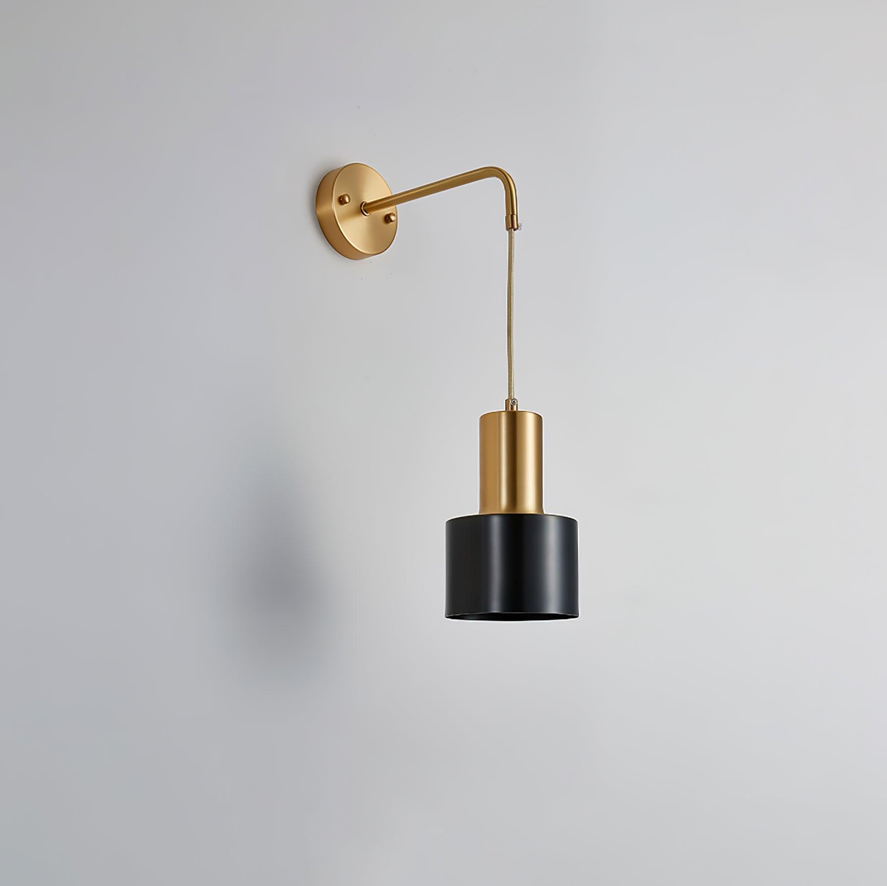 Modern Brass and Black Pino Wall Sconce Minimalist Indoor Single Light Fixture