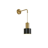 Modern Brass and Black Pino Wall Sconce Minimalist Indoor Single Light Fixture