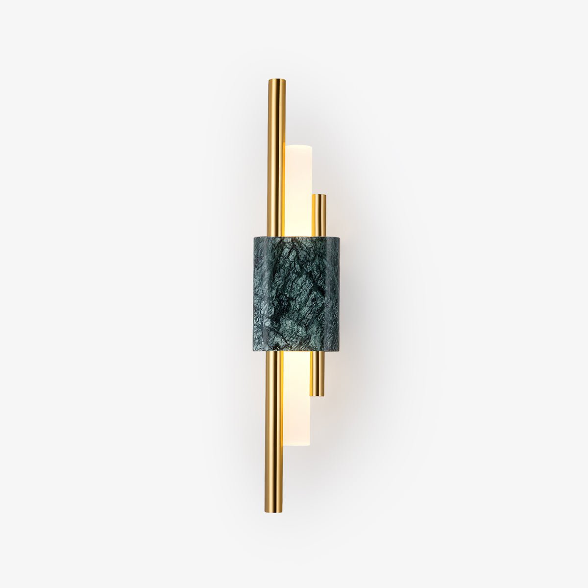 Modern Brass and Marble LED Wall Sconce Slim Asymmetric Gold Wall Light for Bedroom