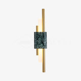 Modern Brass and Marble LED Wall Sconce Slim Asymmetric Gold Wall Light for Bedroom