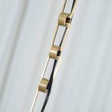 Modern Brass and Topaz Crystal Geometric Prism Hanging Pendant Light Fixture