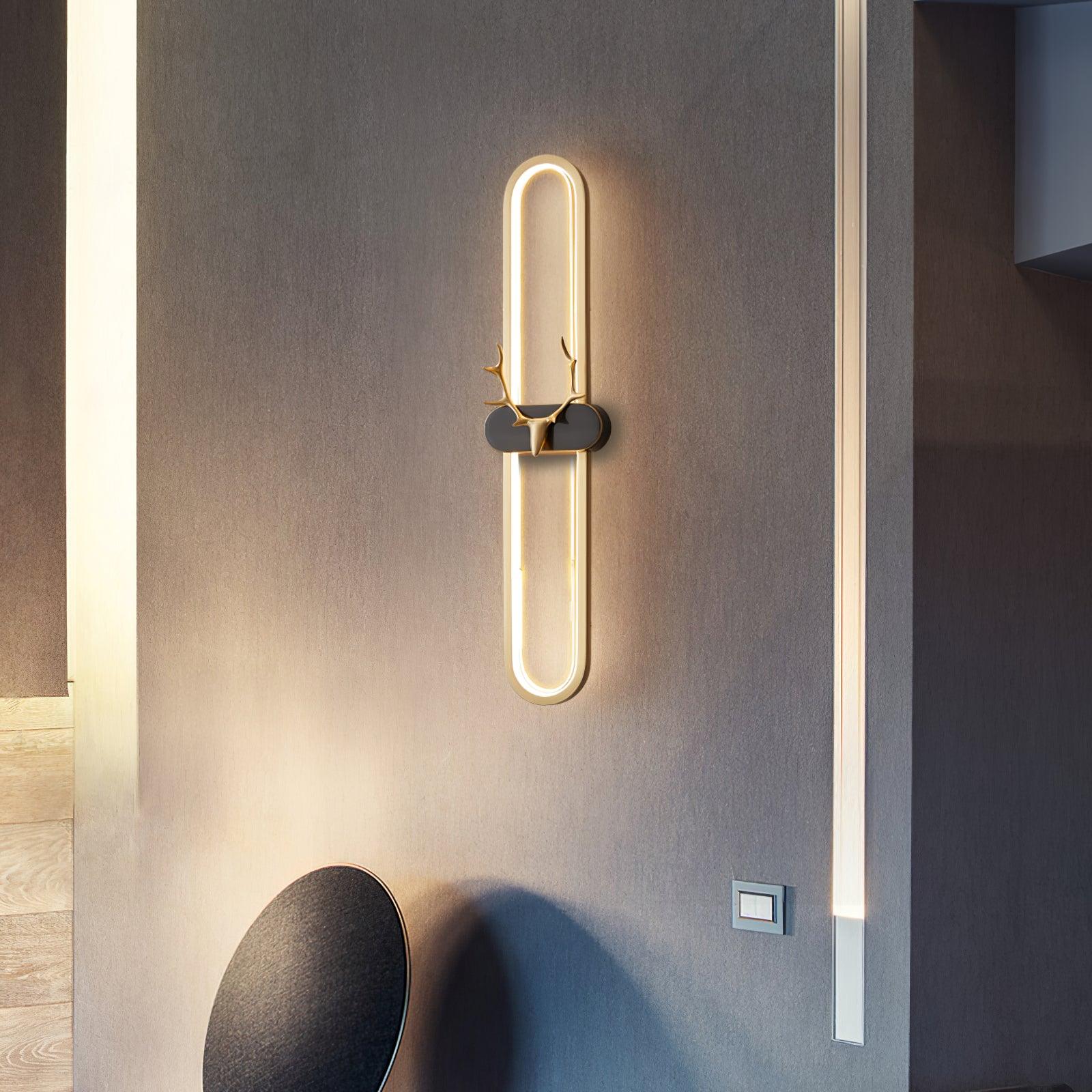 Modern Brass Antlers Halo LED Wall Sconce with Three Color Temperatures