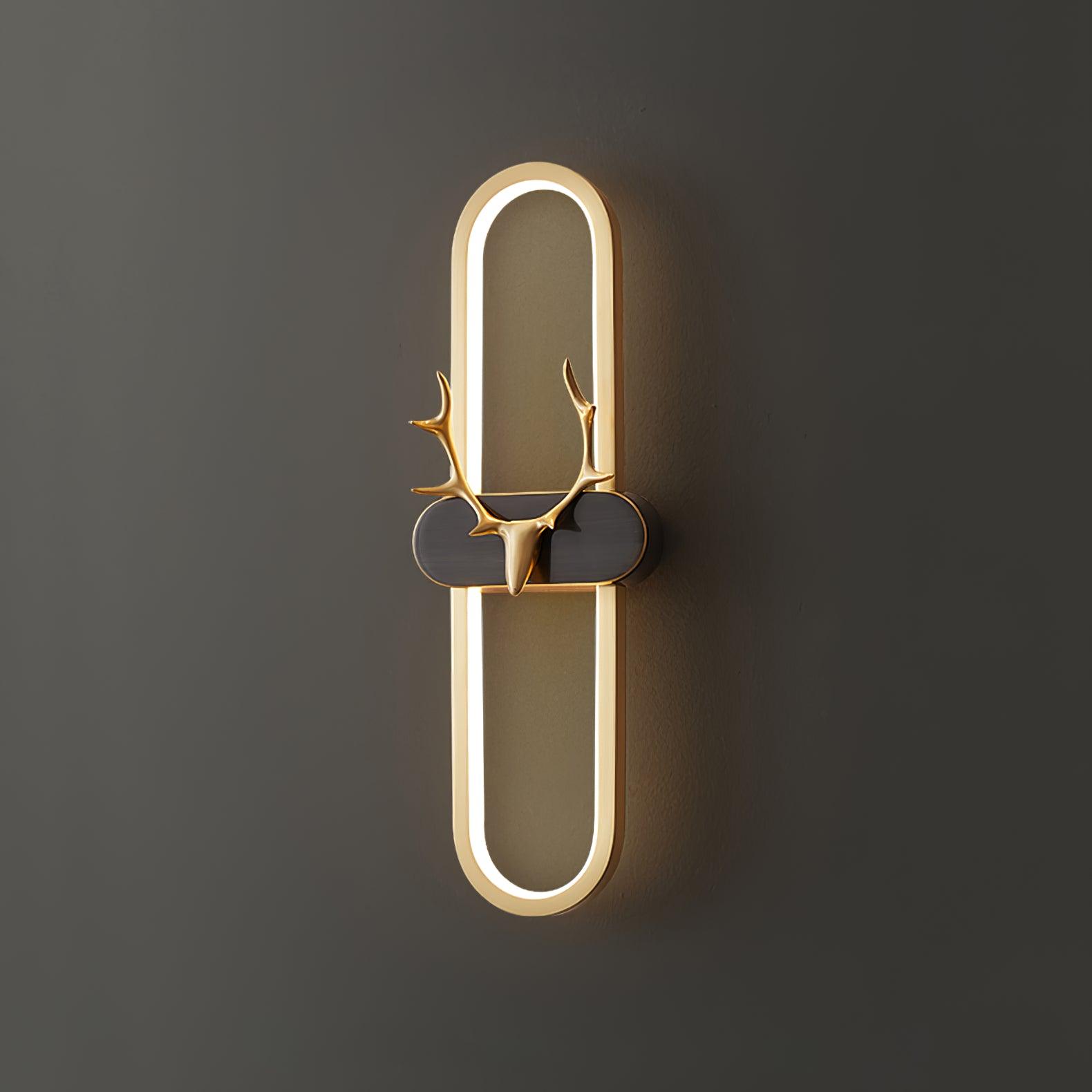 Modern Brass Antlers Halo LED Wall Sconce with Three Color Temperatures