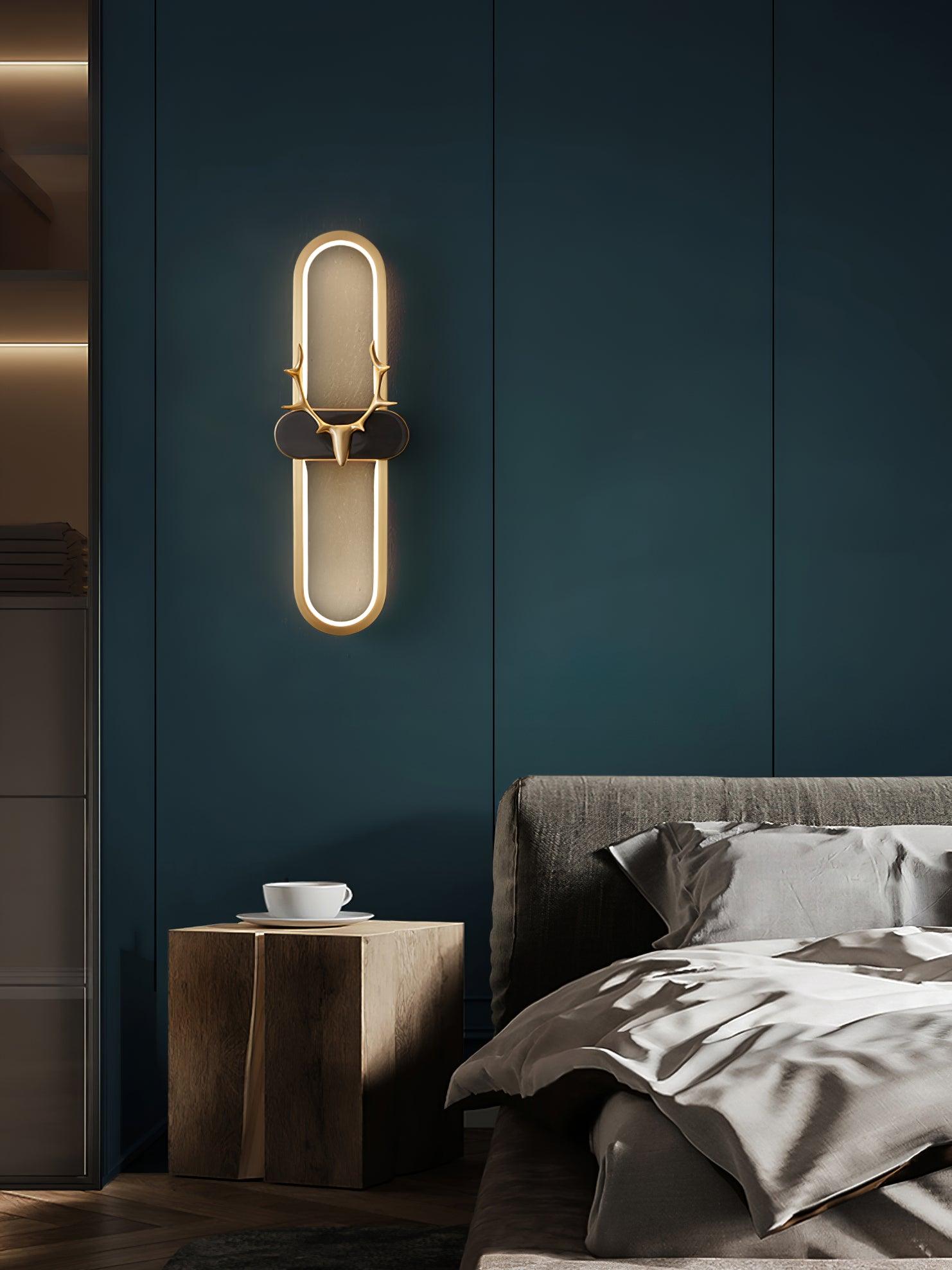 Modern Brass Antlers Halo LED Wall Sconce with Three Color Temperatures