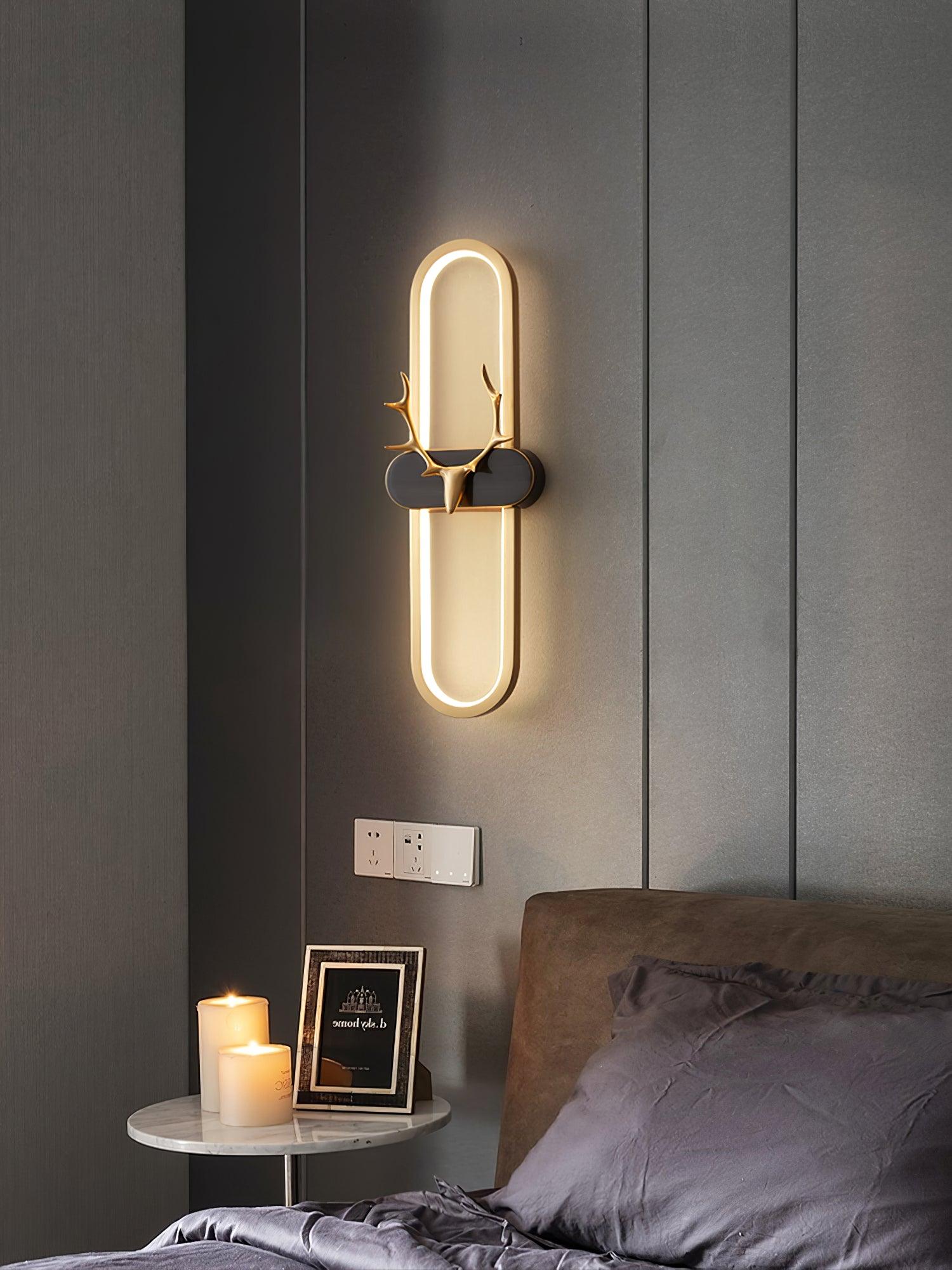 Modern Brass Antlers Halo LED Wall Sconce with Three Color Temperatures
