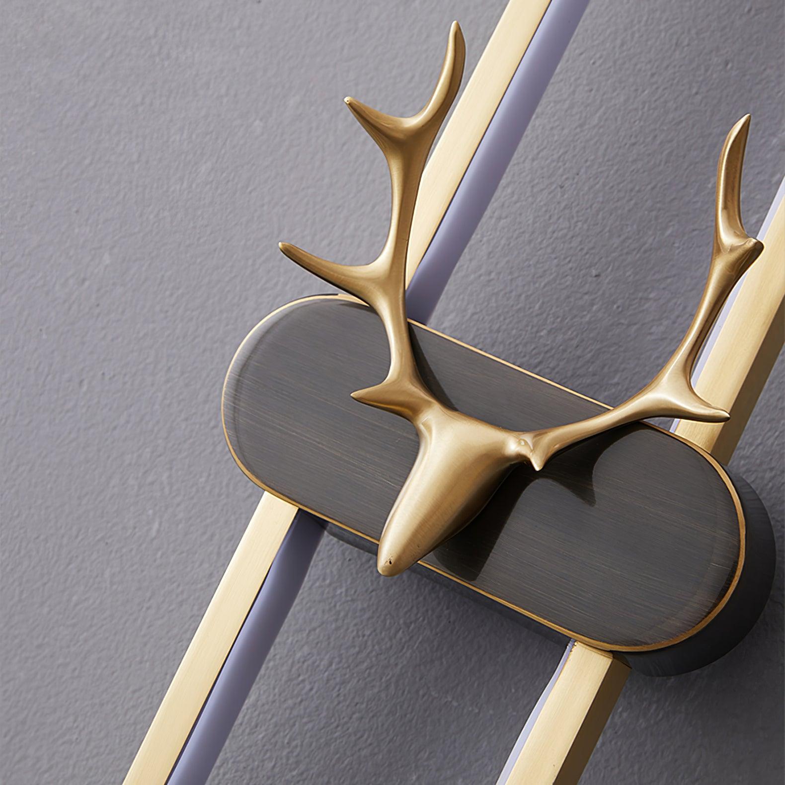 Modern Brass Antlers Halo LED Wall Sconce with Three Color Temperatures