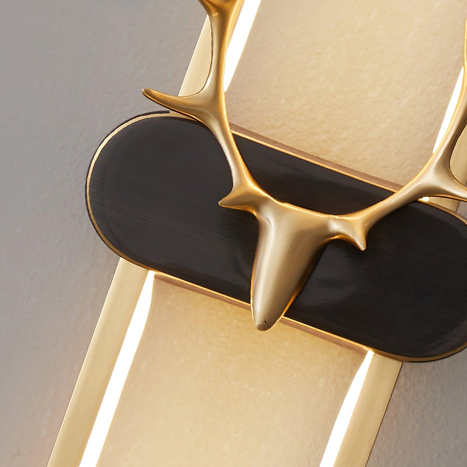 Modern Brass Antlers Halo LED Wall Sconce with Three Color Temperatures