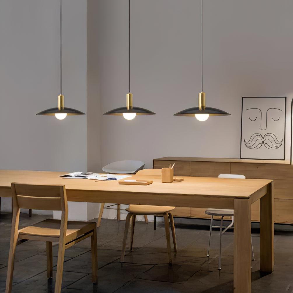 Modern Brass Flared Pendant Light for Kitchen Island and Dining Room Hanging Lamp