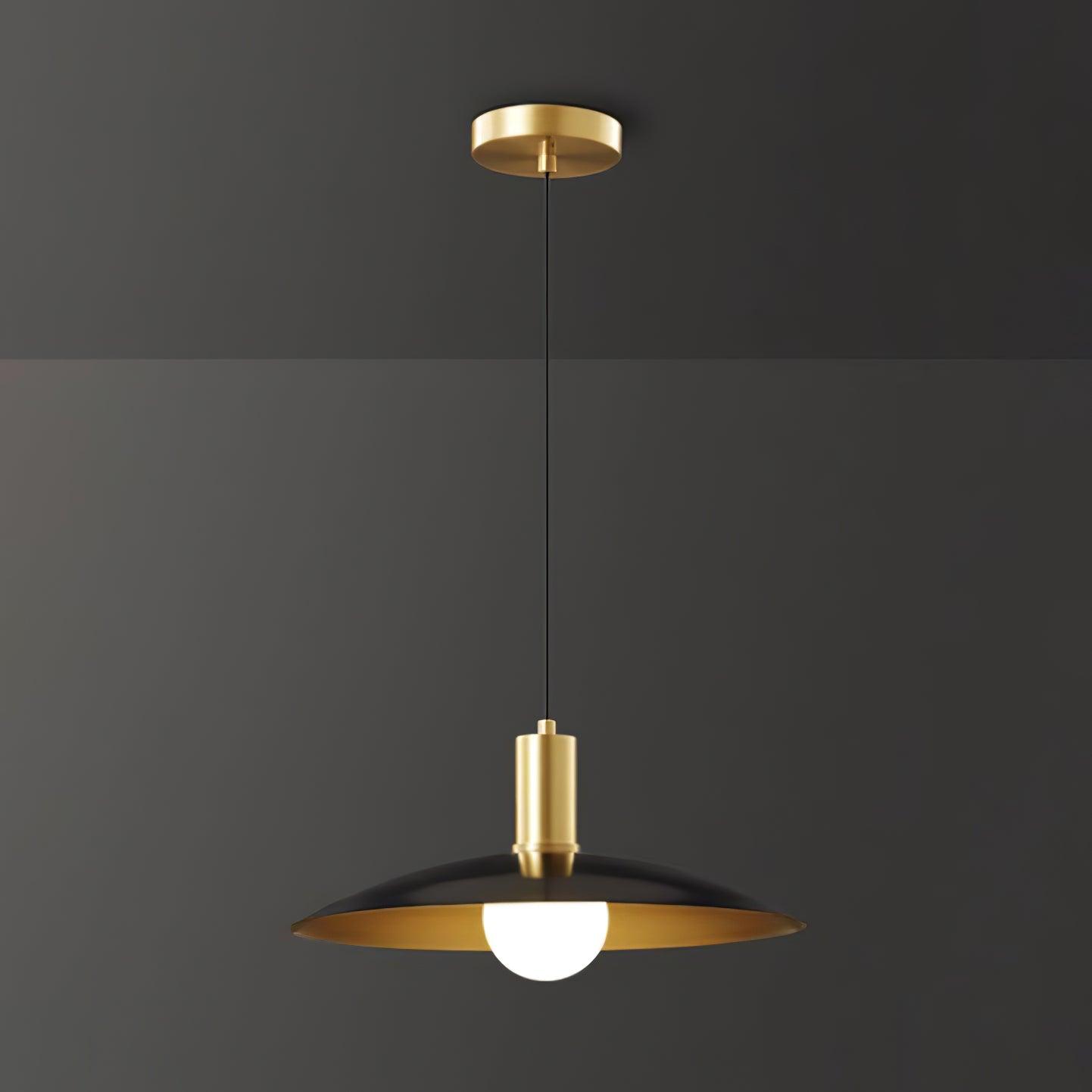 Modern Brass Flared Pendant Light for Kitchen Island and Dining Room Hanging Lamp
