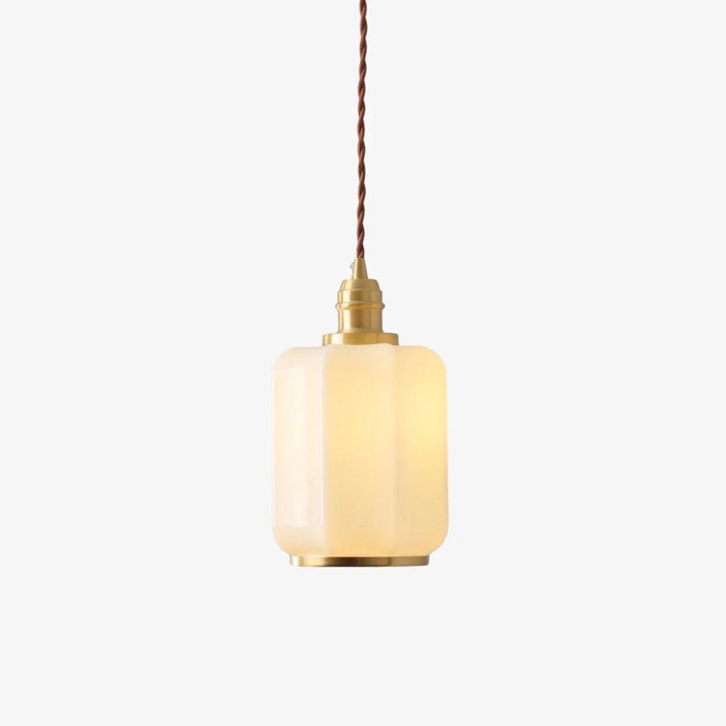 Modern Brass Funnel Pendant Light with White Glass Shade for Indoor Ceiling Lighting