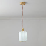 Modern Brass Funnel Pendant Light with White Glass Shade for Indoor Ceiling Lighting