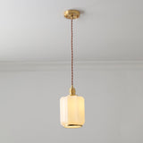 Modern Brass Funnel Pendant Light with White Glass Shade for Indoor Ceiling Lighting