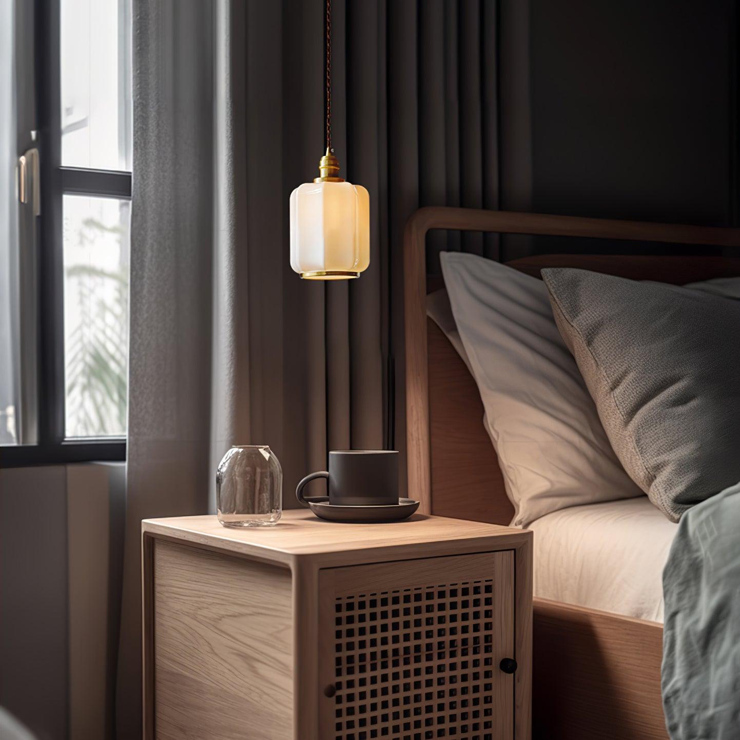 Modern Brass Funnel Pendant Light with White Glass Shade for Indoor Ceiling Lighting