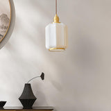 Modern Brass Funnel Pendant Light with White Glass Shade for Indoor Ceiling Lighting