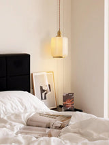 Modern Brass Funnel Pendant Light with White Glass Shade for Indoor Ceiling Lighting