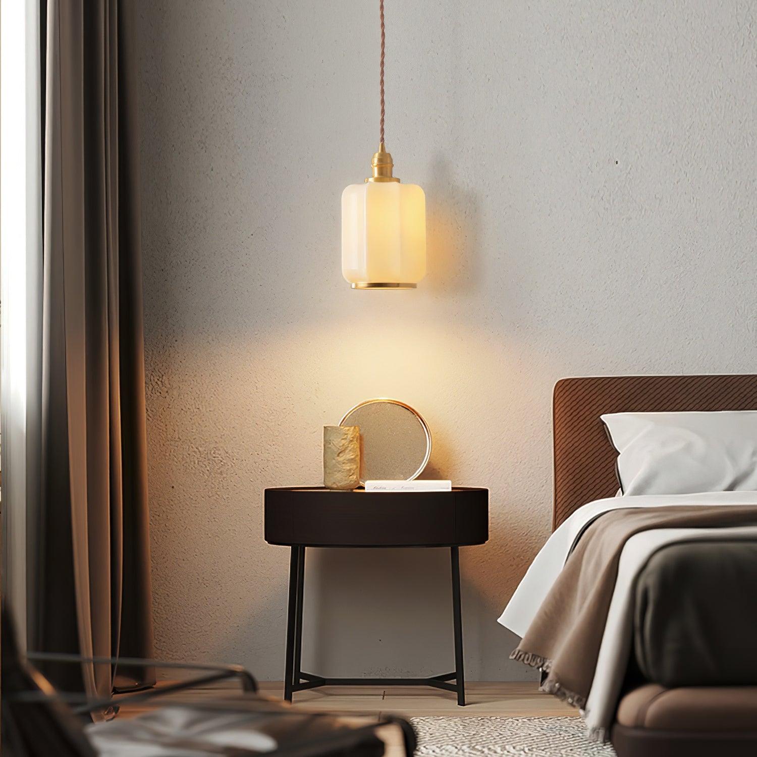 Modern Brass Funnel Pendant Light with White Glass Shade for Indoor Ceiling Lighting
