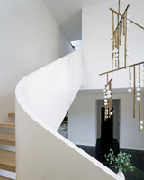 Modern Brass Glass Drop Chandelier Multi Head Pendant Lighting for Luxury Living