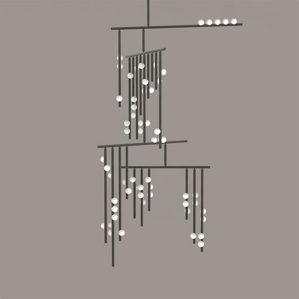Modern Brass Glass Drop Chandelier Multi Head Pendant Lighting for Luxury Living