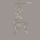 Modern Brass Glass Drop Chandelier Multi Head Pendant Lighting for Luxury Living