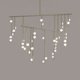 Modern Brass Glass Drop Chandelier Multi Head Pendant Lighting for Luxury Living