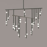 Modern Brass Glass Drop Chandelier Multi Head Pendant Lighting for Luxury Living