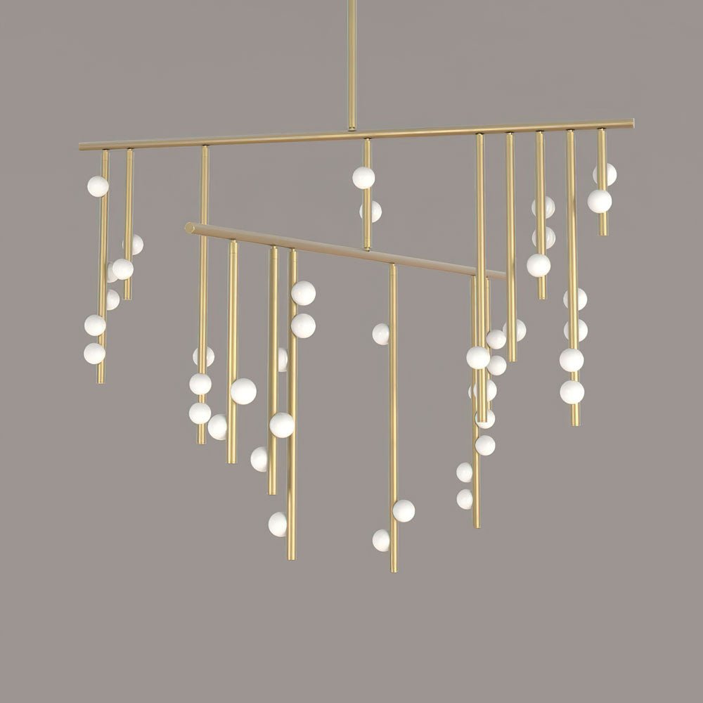 Modern Brass Glass Drop Chandelier Multi Head Pendant Lighting for Luxury Living