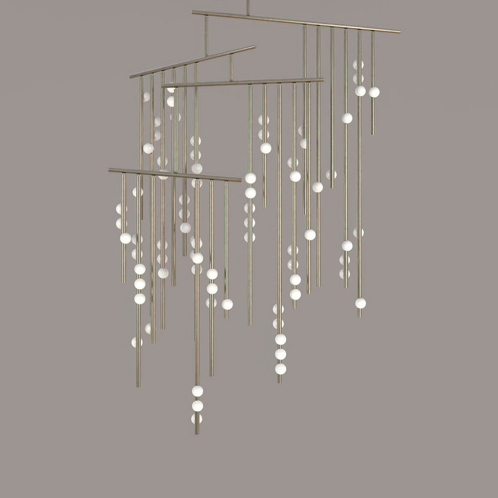 Modern Brass Glass Drop Chandelier Multi Head Pendant Lighting for Luxury Living