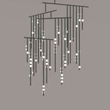 Modern Brass Glass Drop Chandelier Multi Head Pendant Lighting for Luxury Living