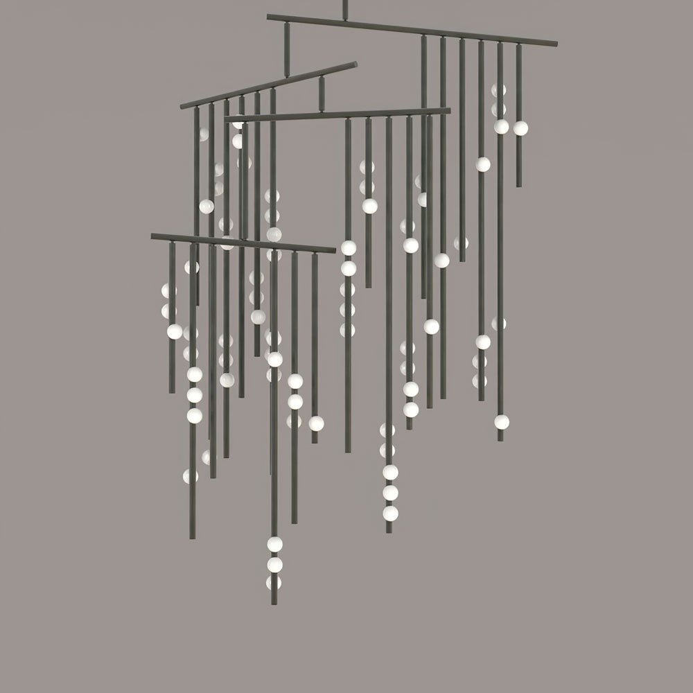 Modern Brass Glass Drop Chandelier Multi Head Pendant Lighting for Luxury Living