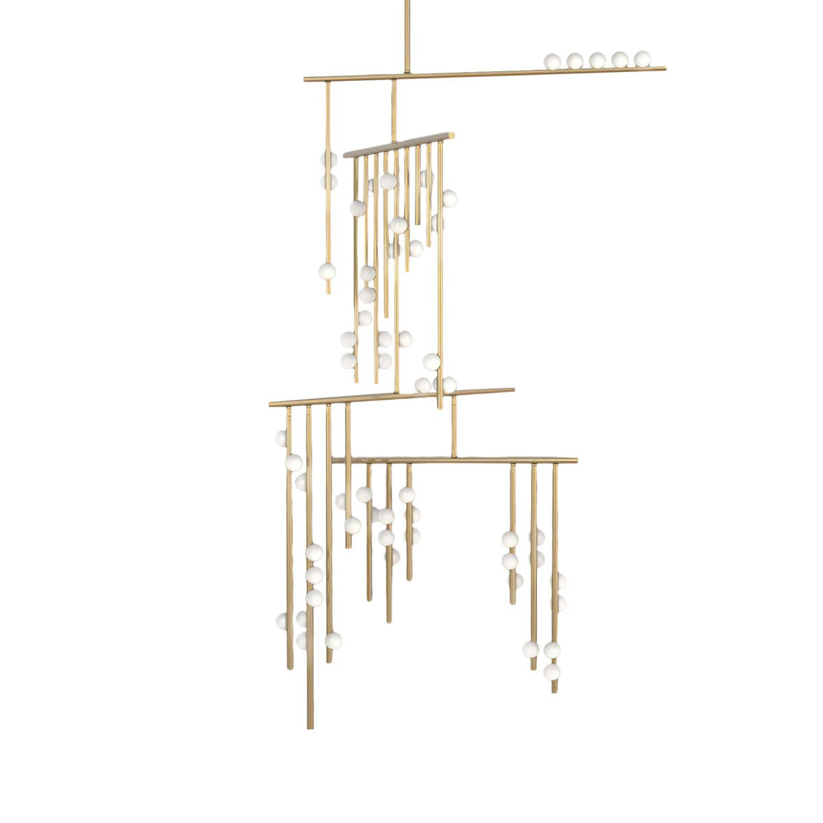 Modern Brass Glass Drop Chandelier Multi Head Pendant Lighting for Luxury Living