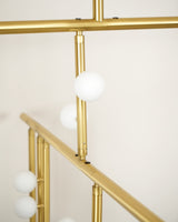 Modern Brass Glass Drop Chandelier Multi Head Pendant Lighting for Luxury Living