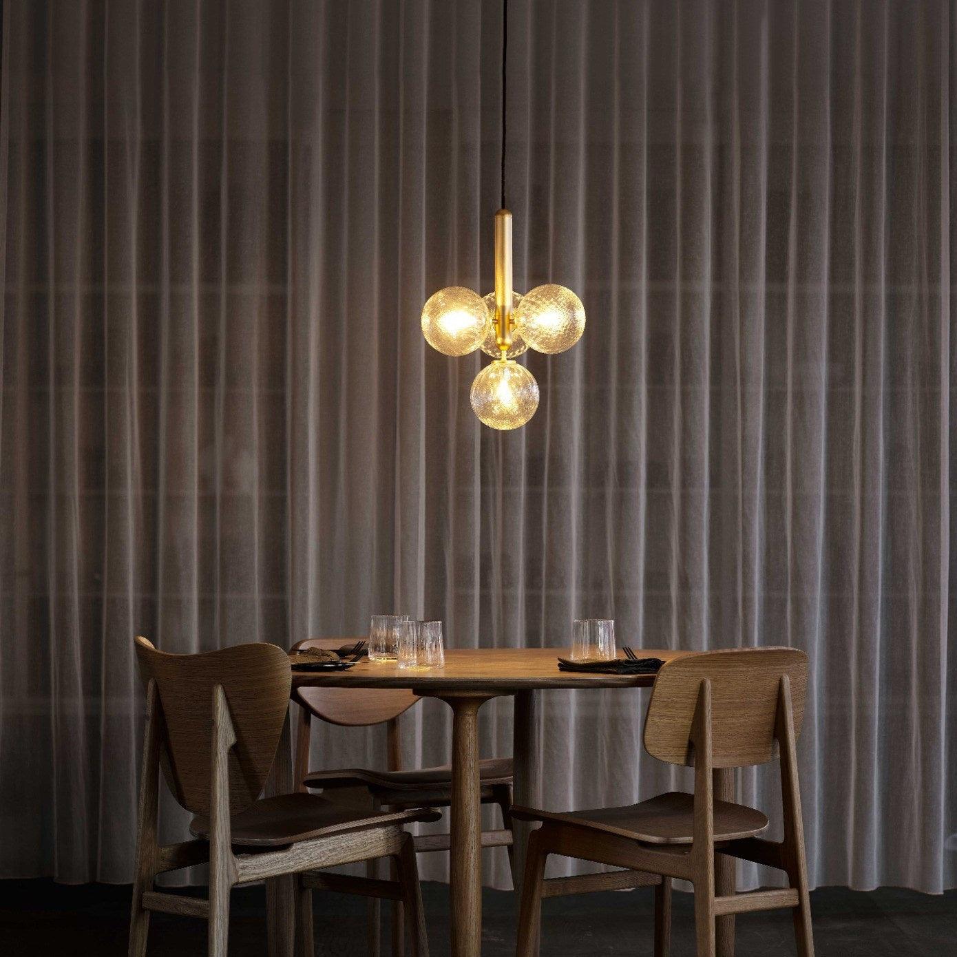 Modern Brass Glass Globe Pendant Light with Mouth Blown Spheres Nordic Chandelier