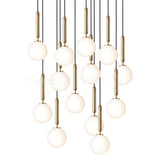 Modern Brass Glass Globe Pendant Light with Mouth Blown Spheres Nordic Chandelier
