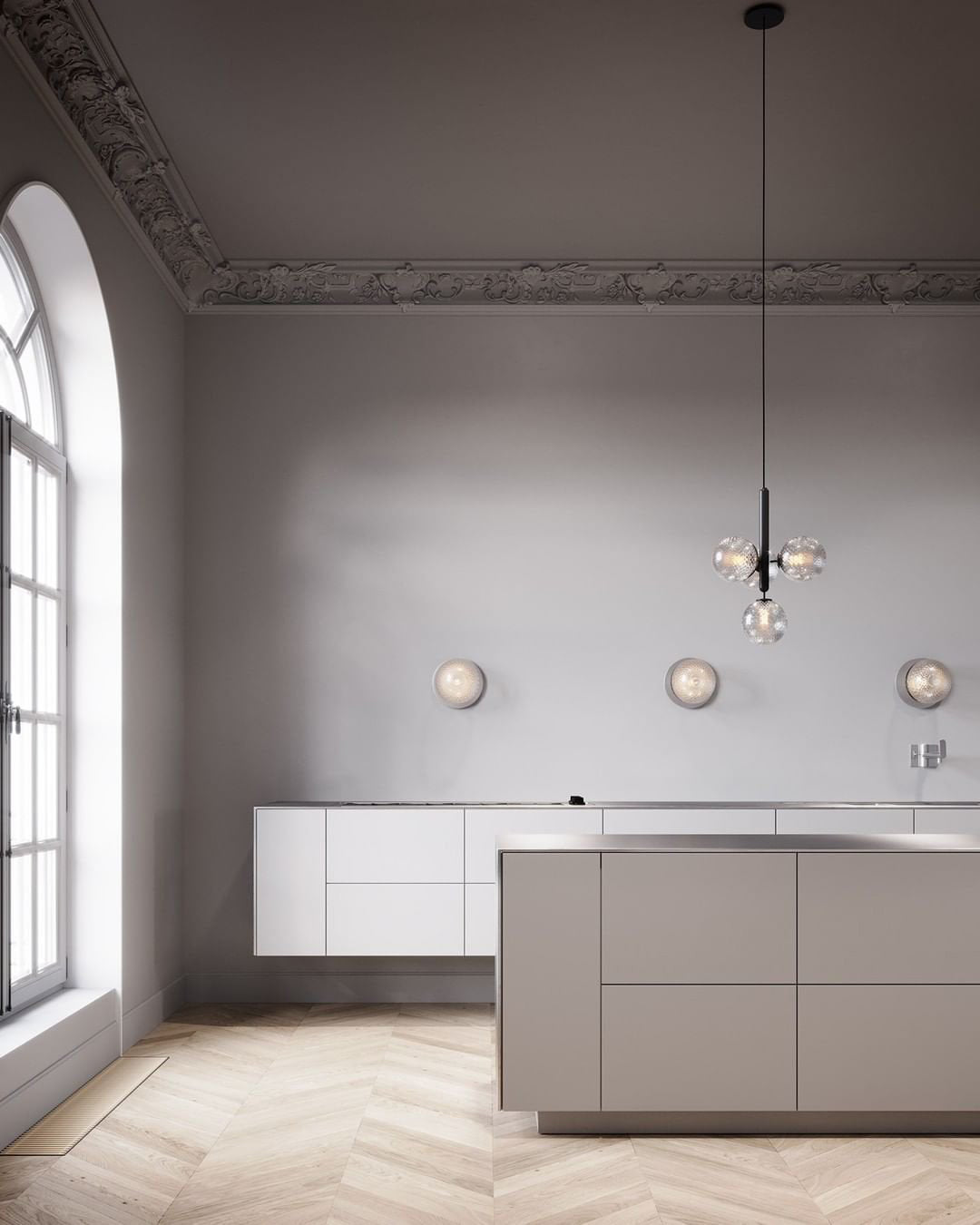 Modern Brass Glass Globe Pendant Light with Mouth Blown Spheres Nordic Chandelier
