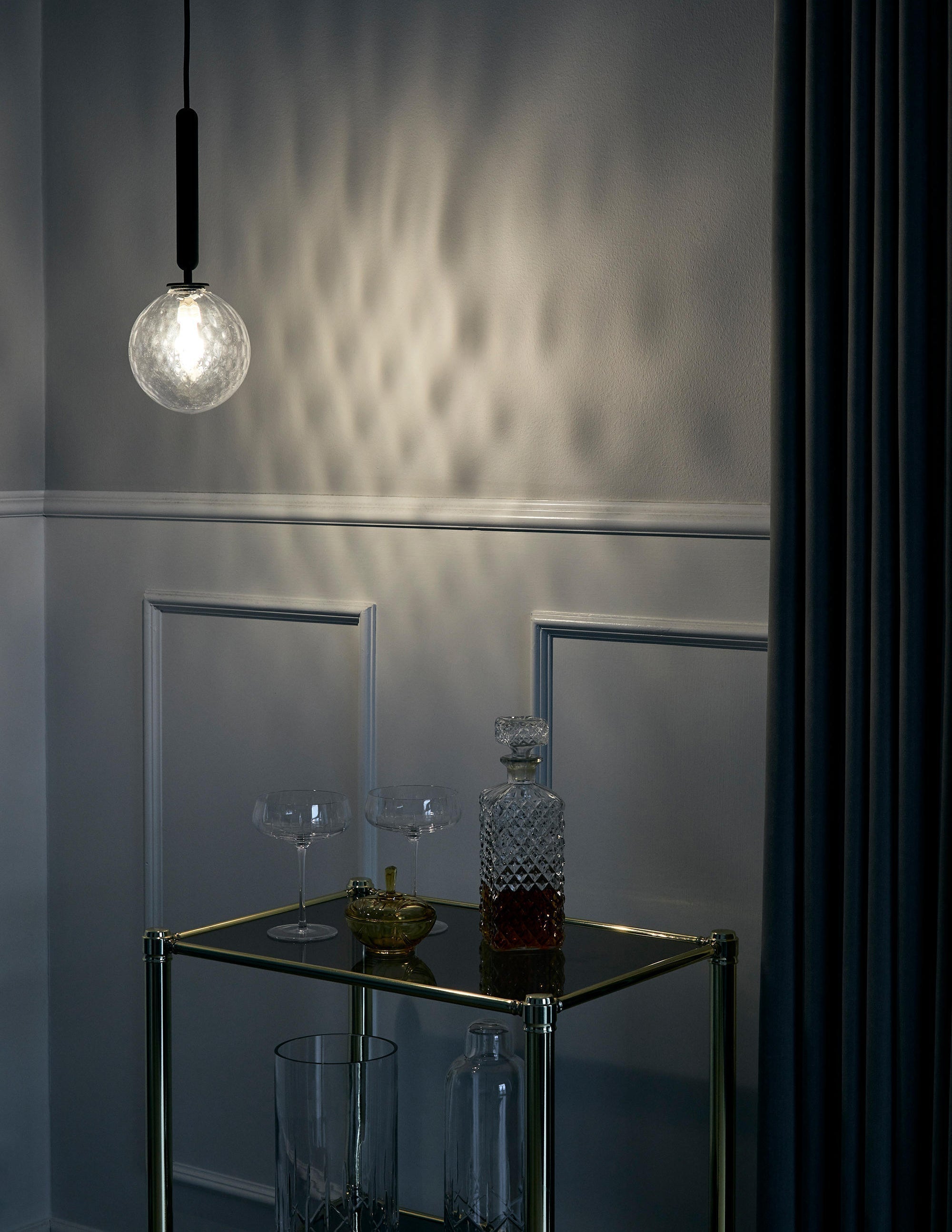 Modern Brass Glass Globe Pendant Light with Mouth Blown Spheres Nordic Chandelier
