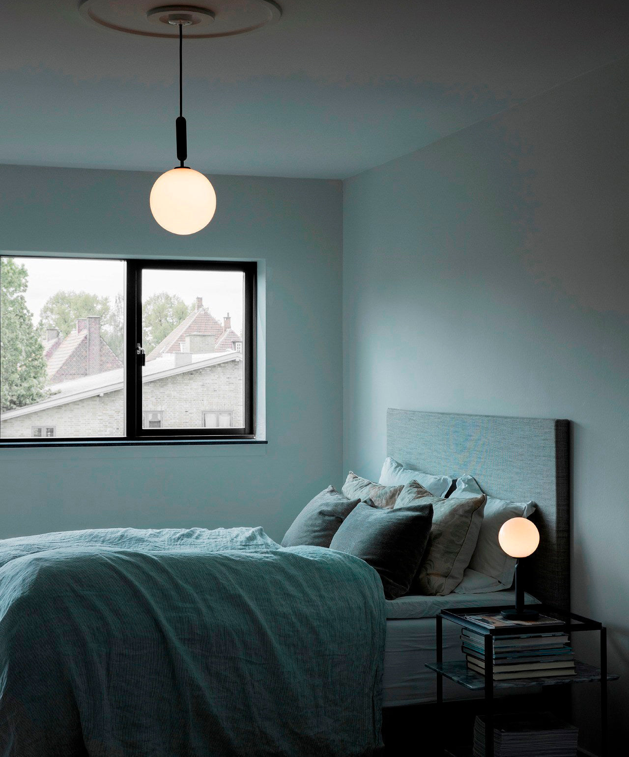 Modern Brass Glass Globe Pendant Light with Mouth Blown Spheres Nordic Chandelier