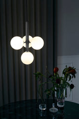 Modern Brass Glass Globe Pendant Light with Mouth Blown Spheres Nordic Chandelier