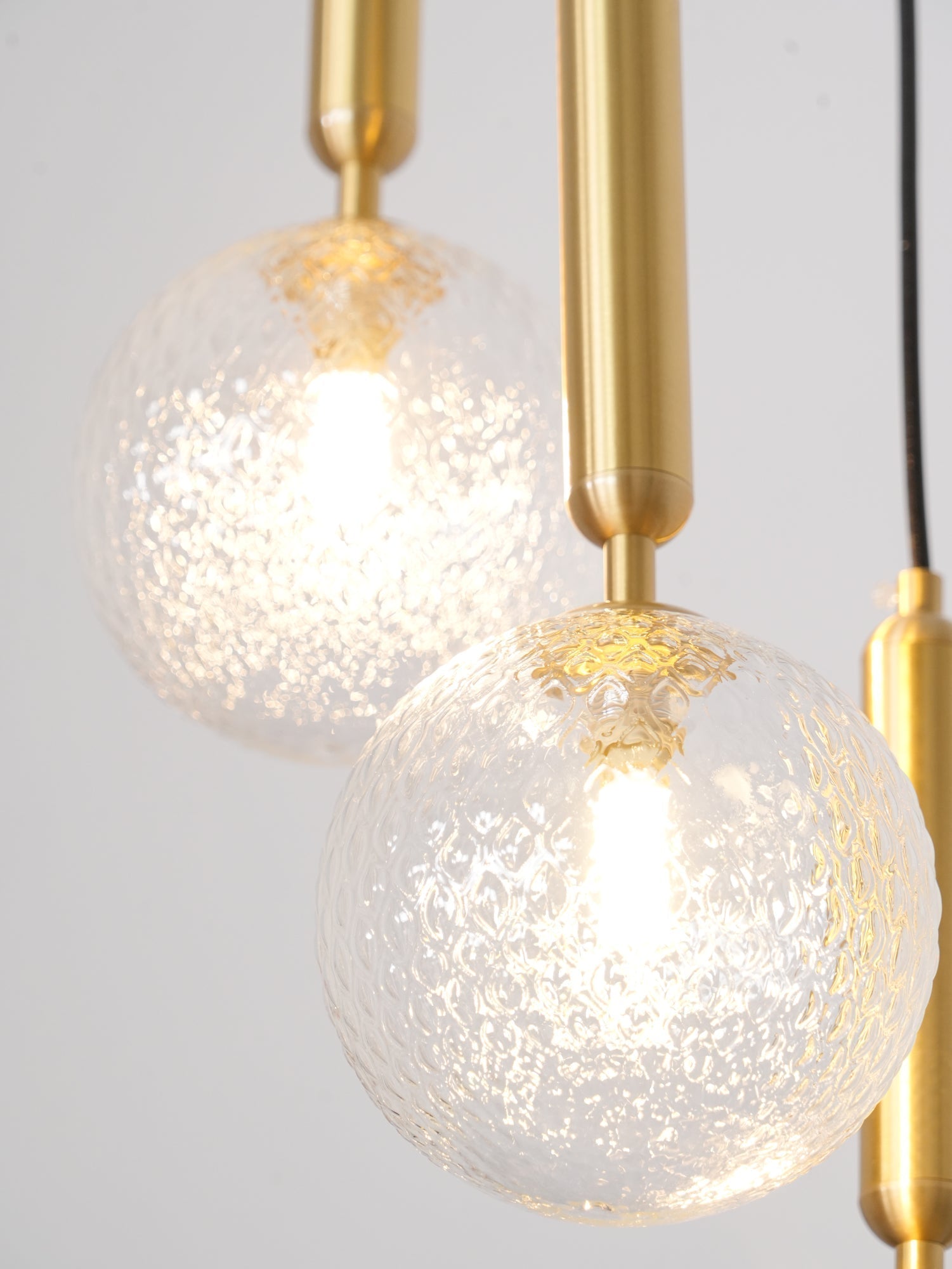 Modern Brass Glass Globe Pendant Light with Mouth Blown Spheres Nordic Chandelier