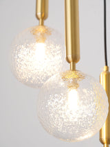 Modern Brass Glass Globe Pendant Light with Mouth Blown Spheres Nordic Chandelier