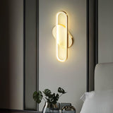 Modern Brass LED Oval Wall Sconce Set for Luxury Indoor Lighting Decor