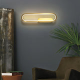 Modern Brass LED Oval Wall Sconce Set for Luxury Indoor Lighting Decor