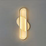 Modern Brass LED Oval Wall Sconce Set for Luxury Indoor Lighting Decor