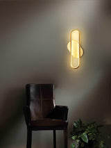 Modern Brass LED Oval Wall Sconce Set for Luxury Indoor Lighting Decor