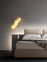 Modern Brass LED Oval Wall Sconce Set for Luxury Indoor Lighting Decor