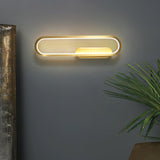 Modern Brass LED Oval Wall Sconce Set for Luxury Indoor Lighting Decor