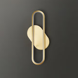 Modern Brass LED Oval Wall Sconce Set for Luxury Indoor Lighting Decor