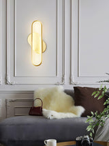 Modern Brass LED Oval Wall Sconce Set for Luxury Indoor Lighting Decor